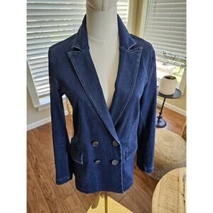 J Mclaughlin Ressie Denim Blazer Cotton Stretch Career Women's Size 4